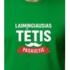 Žali marškinėliai Laimingiausias tėtis (baltas)