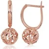 Auksiniai auskarai anglišku užsegimu, Raudonas Auksas, Cirkonai - 1.96 g. - 20 mm.