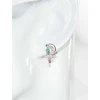Auksiniai auskarai anglišku užsegimu, Raudonas Auksas, Briliantai , Smaragdas - 3.43 g. - 16 mm. - Briliantai (0,081Ct), Smaragdas (0,319Ct)