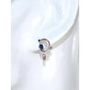 Auksiniai auskarai anglišku užsegimu, Raudonas Auksas, Briliantai , Safyras - 3.37 g. - 16 mm. - Briliantai (0,078Ct), Safyras (0,502Ct)
