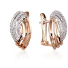 Auksiniai auskarai anglišku užsegimu, Raudonas Auksas, Briliantai - 3.21 g. - 18 mm. - Briliantai (0,145Ct)
