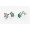 Auksiniai auskarai su brangakmeniais. . Praba: 585°. Akmuo: Briliantai , Smaragdas - 1.28 g. - 7 mm. - Briliantai (0,036Ct), Smaragdas (0,533Ct)