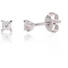 Auksiniai auskarai su brangakmeniais. Metalas: Baltas Auksas. Praba: 585°. Akmuo: Briliantai - 3 mm. - 0.84 g. - Briliantai (0,15Ct)