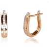 Auksiniai auskarai su brangakmeniais. Metalas: Raudonas Auksas. Praba: 585°. Akmuo: Briliantai - 2.14 g. - 13 mm. - Briliantai (0,128Ct)