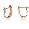 Auksiniai auskarai su brangakmeniais. Metalas: Raudonas Auksas. Praba: 585°. Akmuo: Briliantai - 2.14 g. - 13 mm. - Briliantai (0,128Ct)