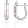 Auksiniai auskarai su brangakmeniais. Metalas: Baltas Auksas. Praba: 585°. Akmuo: Briliantai - 2.19 g. - 13 mm. - Briliantai (0,13Ct)