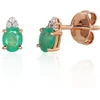 Auksiniai auskarai su brangakmeniais. Metalas: Raudonas Auksas. Praba: 585°. Akmuo: Briliantai , Smaragdas - 1.27 g. - 7 mm. - Briliantai (0,043Ct), Smaragdas (0,573Ct)