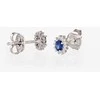 Auksiniai auskarai su brangakmeniais. Metalas: Baltas Auksas. Praba: 585°. Akmuo: Briliantai , Safyras - 1.42 g. - 8 mm. - Briliantai (0,078Ct), Safyras (0,428Ct)
