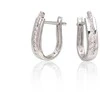 Auksiniai auskarai su brangakmeniais. Metalas: Baltas Auksas. Praba: 585°. Akmuo: Briliantai - 2.19 g. - 13 mm. - Briliantai (0,13Ct)