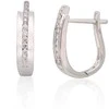 Auksiniai auskarai su brangakmeniais. Metalas: Baltas Auksas. Praba: 585°. Akmuo: Briliantai - 2.19 g. - 13 mm. - Briliantai (0,13Ct)