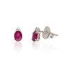Auksiniai auskarai su brangakmeniais. Metalas: Baltas Auksas. Praba: 585°. Akmuo: Briliantai , Rubinas - 1.46 g. - 7 mm. - Briliantai (0,036Ct), Rubinas (0,629Ct)