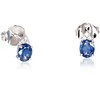 Auksiniai auskarai vinukai, Baltas Auksas, Briliantai , Safyras - 1.44 g. - 7 mm. - Briliantai (0,036Ct), Safyras (0,74Ct)