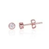 Auksiniai auskarai vinukai, Raudonas Auksas, Cirkonai - 3 mm. - 0.34 g.