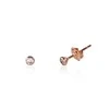 Auksiniai auskarai vinukai, Raudonas Auksas, Cirkonai - 3 mm. - 0.29 g.