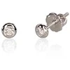 Auksiniai auskarai vinukai, užsukami, Baltas Auksas, Briliantai - 1.19 g. - 4 mm. - Briliantai (0,154Ct)