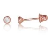Auksiniai auskarai vinukai, užsukami, Raudonas Auksas, Cirkonai - 3 mm. - 0.3 g.