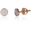 Auksiniai auskarai vinukai, užsukami, Raudonas Auksas, Briliantai - 1.52 g. - 6 mm. - Briliantai (0,072Ct)