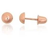 Auksiniai auskarai vinukai, užsukami, Raudonas Auksas, Be akmens - 4 mm. - 0.23 g.