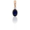 Auksinis pakabukas - 13 mm. - 0.46 g. - Briliantai (0,01Ct), Safyras (0,611Ct)