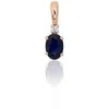 Auksinis pakabukas - 13 mm. - 0.46 g. - Briliantai (0,01Ct), Safyras (0,611Ct)