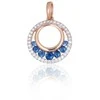 Auksinis pakabukas - 1.39 g. - 19 mm. - Briliantai (0,122Ct), Safyras (0,262Ct)