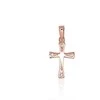 Auksinis pakabukas kryželis. Metalas: Raudonas Auksas. Praba: 585°. Akmuo: Cirkonai - 0.6 g. - 20 mm.