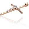 Auksinis pakabukas kryželis. Metalas: Raudonas/Baltas Auksas. Praba: 585°. - 1.11 g. - 32 mm.