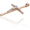 Auksinis pakabukas kryželis. Metalas: Raudonas/Baltas Auksas. Praba: 585°. - 1.11 g. - 32 mm.