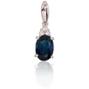 Auksinis pakabukas su brangakmeniais. . Praba: 585°. Akmuo: Briliantai , Safyras - 0.44 g. - 14 mm. - Briliantai (0,025Ct), Safyras (0,611Ct)