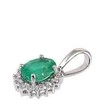 Auksinis pakabukas su brangakmeniais. . Praba: 585°. Akmuo: Briliantai , Smaragdas - 0.48 g. - 14 mm. - Briliantai (0,042Ct), Smaragdas (0,254Ct)