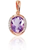 Auksinis pakabukas su brangakmeniais. . Praba: 585°. Akmuo: Briliantai , Ametistas - 1.83 g. - 19 mm. - Briliantai (0,03Ct), Ametistas