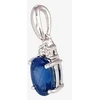 Auksinis pakabukas su brangakmeniais. . Praba: 585°. Akmuo: Briliantai , Safyras - 0.44 g. - 14 mm. - Briliantai (0,025Ct), Safyras (0,611Ct)