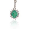 Auksinis pakabukas su brangakmeniais. . Praba: 585°. Akmuo: Briliantai , Smaragdas - 0.48 g. - 14 mm. - Briliantai (0,042Ct), Smaragdas (0,254Ct)
