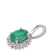 Auksinis pakabukas su brangakmeniais. . Praba: 585°. Akmuo: Briliantai , Smaragdas - 0.48 g. - 14 mm. - Briliantai (0,042Ct), Smaragdas (0,254Ct)