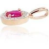 Auksinis pakabukas su brangakmeniais. Metalas: Raudonas Auksas. Praba: 585°. Akmuo: Briliantai , Rubinas - 15 mm. - 0.85 g. - Briliantai (0,042Ct), Rubinas (0,362Ct)