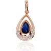 Auksinis pakabukas su brangakmeniais. Metalas: Raudonas Auksas. Praba: 585°. Akmuo: Briliantai , Safyras - 1.23 g. - 20 mm. - Briliantai (0,03Ct), Safyras (0,64Ct)