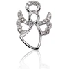 Auksinis pakabukas su brangakmeniais. Metalas: Baltas Auksas. Praba: 585°. Akmuo: Briliantai - 0.72 g. - 14 mm. - Briliantai (0,058Ct)