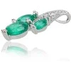 Auksinis pakabukas su brangakmeniais. Metalas: Baltas Auksas. Praba: 585°. Akmuo: Briliantai , Smaragdas - 1.2 g. - 20 mm. - Briliantai (0,125Ct), Smaragdas (1,127Ct)