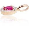 Auksinis pakabukas su brangakmeniais. Metalas: Raudonas Auksas. Praba: 585°. Akmuo: Briliantai , Rubinas - 15 mm. - 0.85 g. - Briliantai (0,042Ct), Rubinas (0,362Ct)