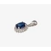 Auksinis pakabukas su brangakmeniais. Metalas: Baltas Auksas. Praba: 585°. Akmuo: Briliantai , Safyras - 14 mm. - 0.55 g. - Briliantai (0,04Ct), Safyras (0,59Ct)