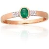 Auksinis žiedas - 16.5 - 1.11 g. - Briliantai (0,024Ct), Smaragdas (0,122Ct)