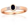 Auksinis žiedas - 16.5 - 1.14 g. - Briliantai (0,024Ct), Safyras (0,3Ct)
