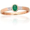 Auksinis žiedas - 17 - 1.16 g. - Briliantai (0,024Ct), Smaragdas (0,17Ct)