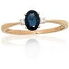Auksinis žiedas - 17 - 1.25 g. - Briliantai (0,02Ct), Safyras (0,611Ct)