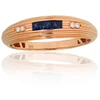 Auksinis žiedas - 17 - 1.77 g. - Briliantai (0,021Ct), Safyras (0,182Ct)