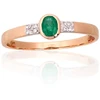 Auksinis žiedas - 17.5 - 1.18 g. - Briliantai (0,024Ct), Smaragdas (0,2Ct)