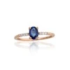Auksinis žiedas - 17.5 - 1.25 g. - Briliantai (0,04Ct), Safyras (0,52Ct)