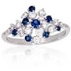 Auksinis žiedas - 18 - 2.58 g. - Briliantai (0,414Ct), Safyras (0,33Ct)