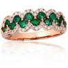 Auksinis žiedas - 18 - 2.94 g. - Briliantai (0,22Ct), Smaragdas (0,723Ct)