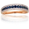 Auksinis žiedas - 19 - 2.21 g. - Briliantai (0,122Ct), Safyras (0,431Ct)